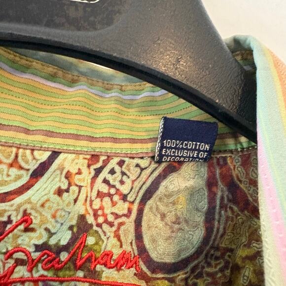Robert Graham  Multicolor Striped Long Sleeve Flip Cuff Shirt XL Button Front - Picture 4 of 7